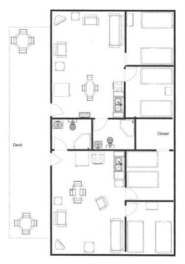 Detailed floor plan of a multi-room residential apartment
